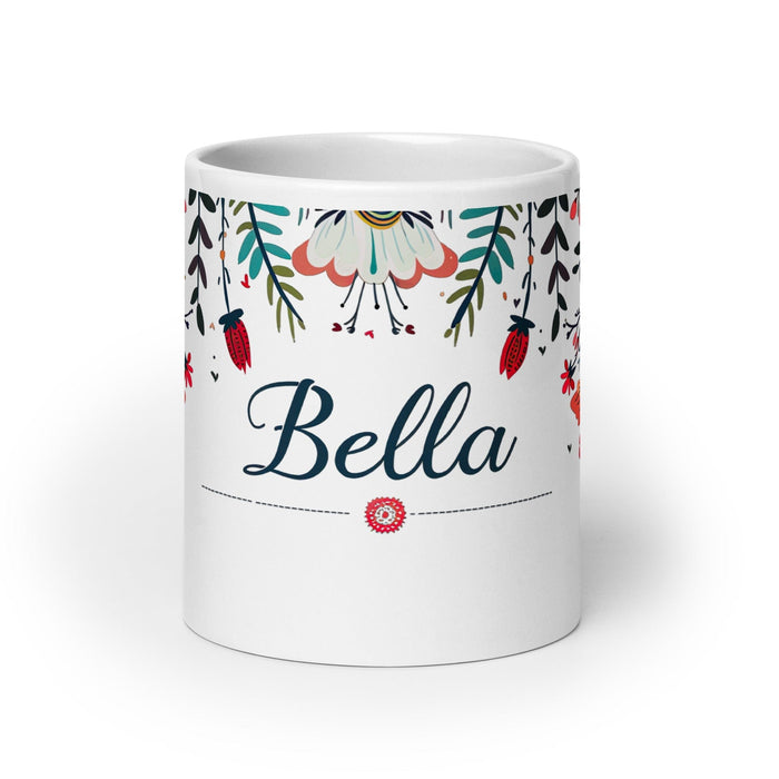 Bella Exclusive Name Art Piece Home Office Work Coffee Mug Mexican Spanish Pride Gift Cup One-Of-A-Kind Calligraphy White Glossy Mug | B30 Mexicada