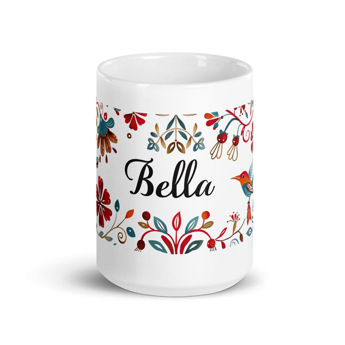 Bella Exclusive Name Art Piece Home Office Work Coffee Mug Mexican Spanish Pride Gift Cup One-Of-A-Kind Calligraphy White Glossy Mug | B4 Mexicada