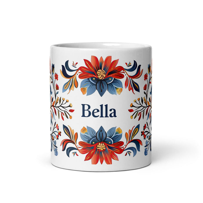 Bella Exclusive Name Art Piece Home Office Work Coffee Mug Mexican Spanish Pride Gift Cup One-Of-A-Kind Calligraphy White Glossy Mug | B5 Mexicada