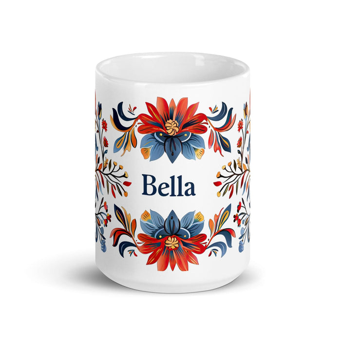 Bella Exclusive Name Art Piece Home Office Work Coffee Mug Mexican Spanish Pride Gift Cup One-Of-A-Kind Calligraphy White Glossy Mug | B5 Mexicada