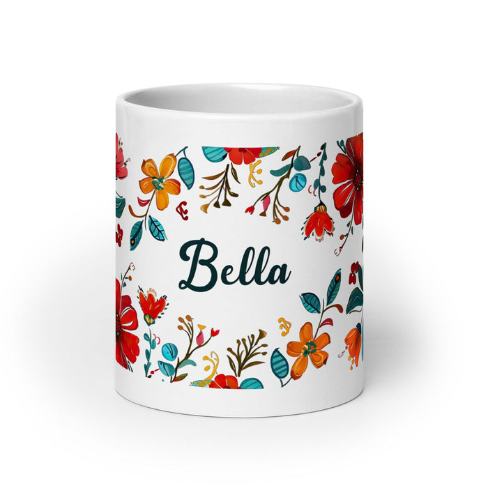 Bella Exclusive Name Art Piece Home Office Work Coffee Mug Mexican Spanish Pride Gift Cup One-Of-A-Kind Calligraphy White Glossy Mug | B6 Mexicada