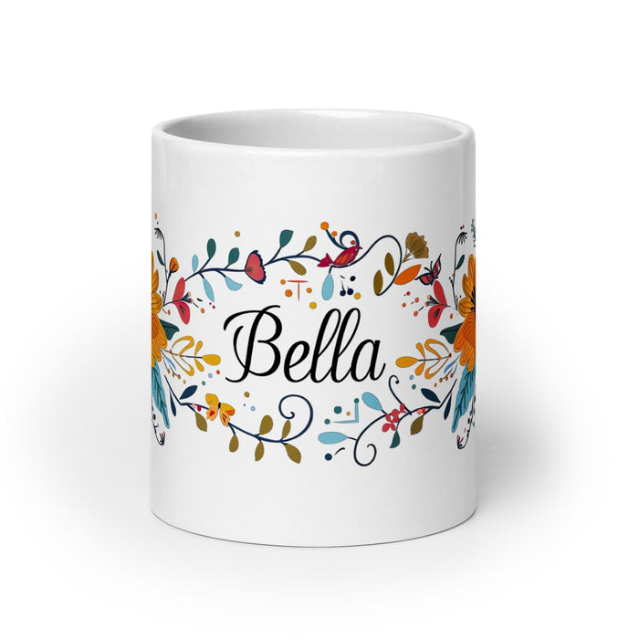 Bella Exclusive Name Art Piece Home Office Work Coffee Mug Mexican Spanish Pride Gift Cup One-Of-A-Kind Calligraphy White Glossy Mug | B7 Mexicada