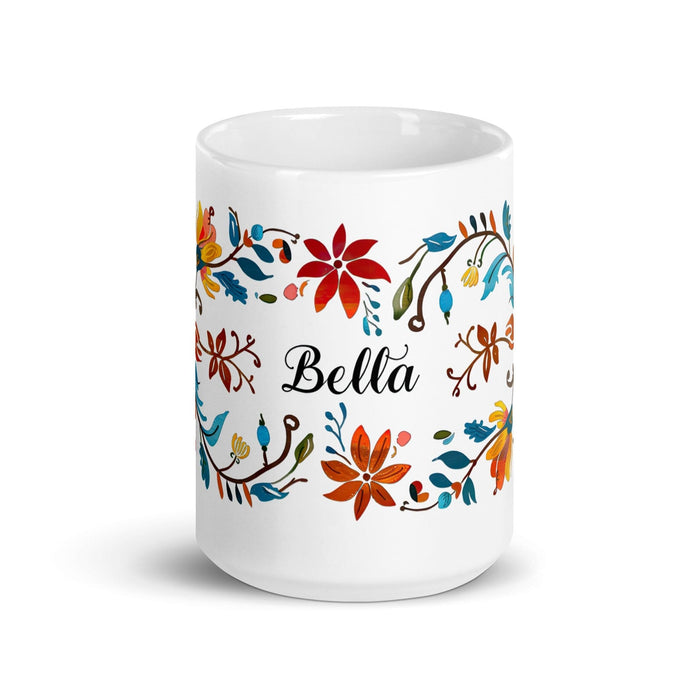 Bella Exclusive Name Art Piece Home Office Work Coffee Mug Mexican Spanish Pride Gift Cup One-Of-A-Kind Calligraphy White Glossy Mug | B8 Mexicada