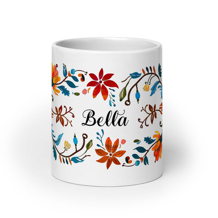 Bella Exclusive Name Art Piece Home Office Work Coffee Mug Mexican Spanish Pride Gift Cup One-Of-A-Kind Calligraphy White Glossy Mug | B8 Mexicada