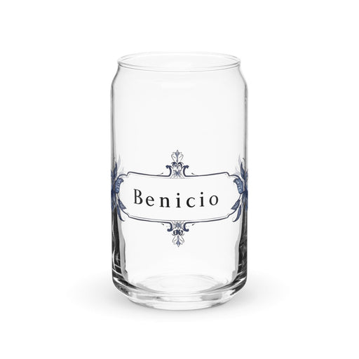 Benicio Exclusive Name Art Piece Can-Shaped Glass Home Office Work Mexican Spanish Pride Gift Cup One-Of-A-Kind Calligraphy Glass | B20 Mexicada 16 oz