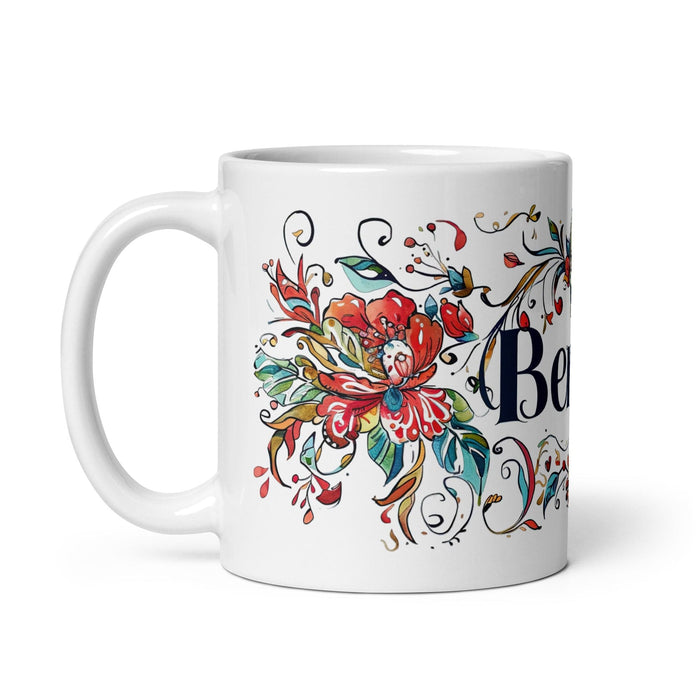 Benicio Exclusive Name Art Piece Home Office Work Coffee Mug Mexican Spanish Pride Gift Cup One-Of-A-Kind Calligraphy White Glossy Mug | B1 Mexicada