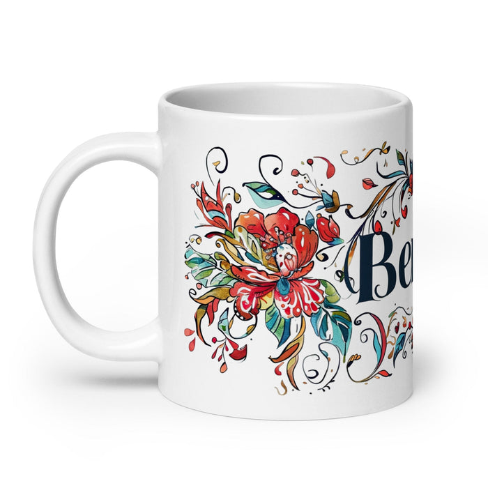 Benicio Exclusive Name Art Piece Home Office Work Coffee Mug Mexican Spanish Pride Gift Cup One-Of-A-Kind Calligraphy White Glossy Mug | B1 Mexicada