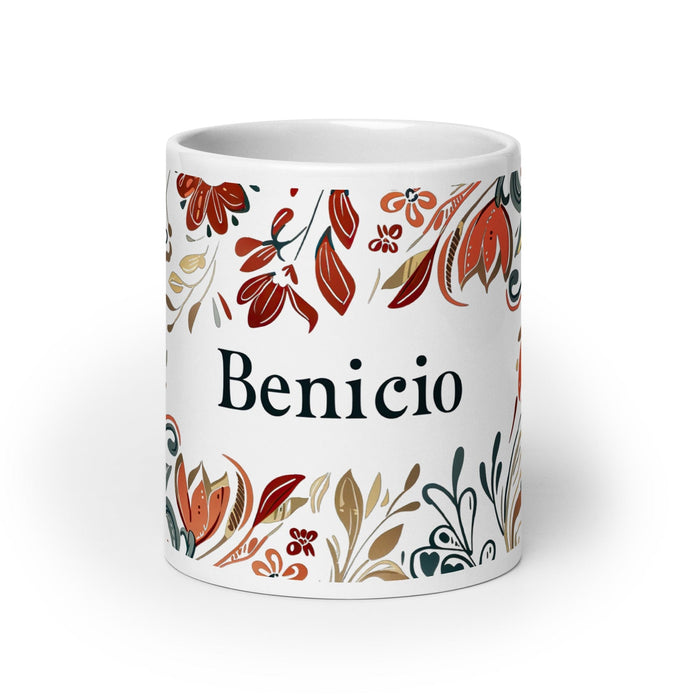 Benicio Exclusive Name Art Piece Home Office Work Coffee Mug Mexican Spanish Pride Gift Cup One-Of-A-Kind Calligraphy White Glossy Mug | B10 Mexicada