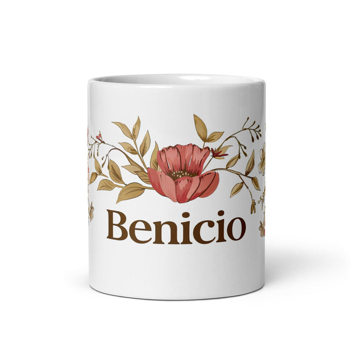 Benicio Exclusive Name Art Piece Home Office Work Coffee Mug Mexican Spanish Pride Gift Cup One-Of-A-Kind Calligraphy White Glossy Mug | B23 Mexicada