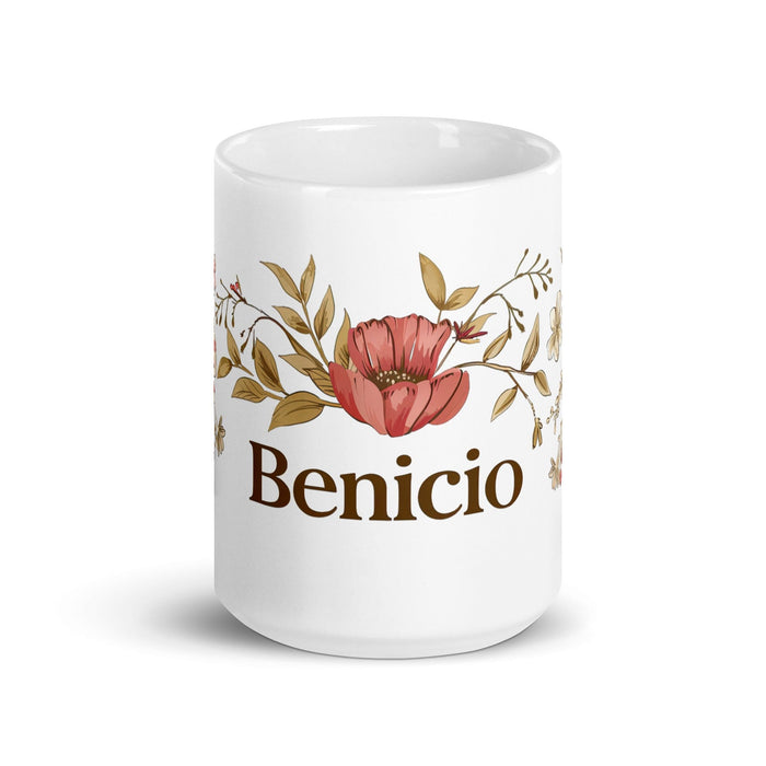 Benicio Exclusive Name Art Piece Home Office Work Coffee Mug Mexican Spanish Pride Gift Cup One-Of-A-Kind Calligraphy White Glossy Mug | B23 Mexicada