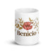 Benicio Exclusive Name Art Piece Home Office Work Coffee Mug Mexican Spanish Pride Gift Cup One-Of-A-Kind Calligraphy White Glossy Mug | B23 Mexicada