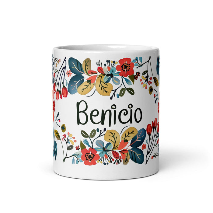 Benicio Exclusive Name Art Piece Home Office Work Coffee Mug Mexican Spanish Pride Gift Cup One-Of-A-Kind Calligraphy White Glossy Mug | B24 Mexicada