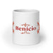 Benicio Exclusive Name Art Piece Home Office Work Coffee Mug Mexican Spanish Pride Gift Cup One-Of-A-Kind Calligraphy White Glossy Mug | B28 Mexicada