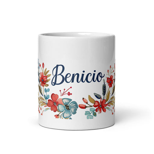 Benicio Exclusive Name Art Piece Home Office Work Coffee Mug Mexican Spanish Pride Gift Cup One-Of-A-Kind Calligraphy White Glossy Mug | B8 Mexicada