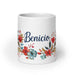 Benicio Exclusive Name Art Piece Home Office Work Coffee Mug Mexican Spanish Pride Gift Cup One-Of-A-Kind Calligraphy White Glossy Mug | B8 Mexicada