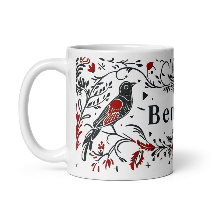 Benicio Exclusive Name Art Piece Home Office Work Coffee Mug Mexican Spanish Pride Gift Cup One-Of-A-Kind Calligraphy White Glossy Mug | B9 Mexicada