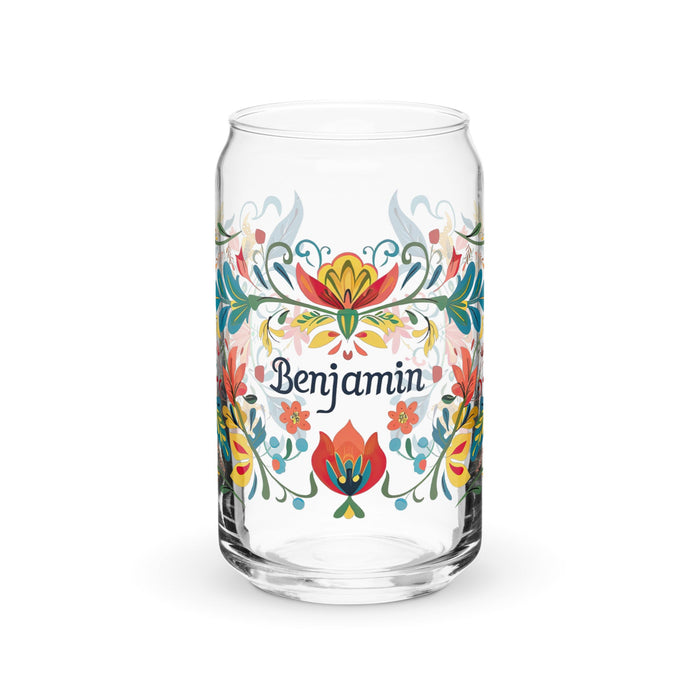 Benjamín Exclusive Name Art Piece Can - Shaped Glass Home Office Work Mexican Spanish Pride Gift Cup One - Of - A - Kind Calligraphy Glass | B1 - Mexicada