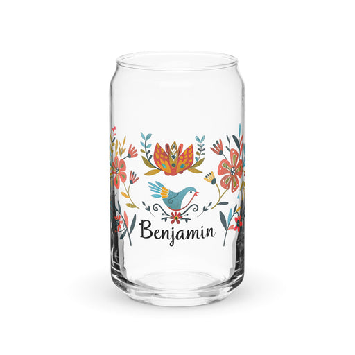 Benjamín Exclusive Name Art Piece Can - Shaped Glass Home Office Work Mexican Spanish Pride Gift Cup One - Of - A - Kind Calligraphy Glass | B10 - Mexicada