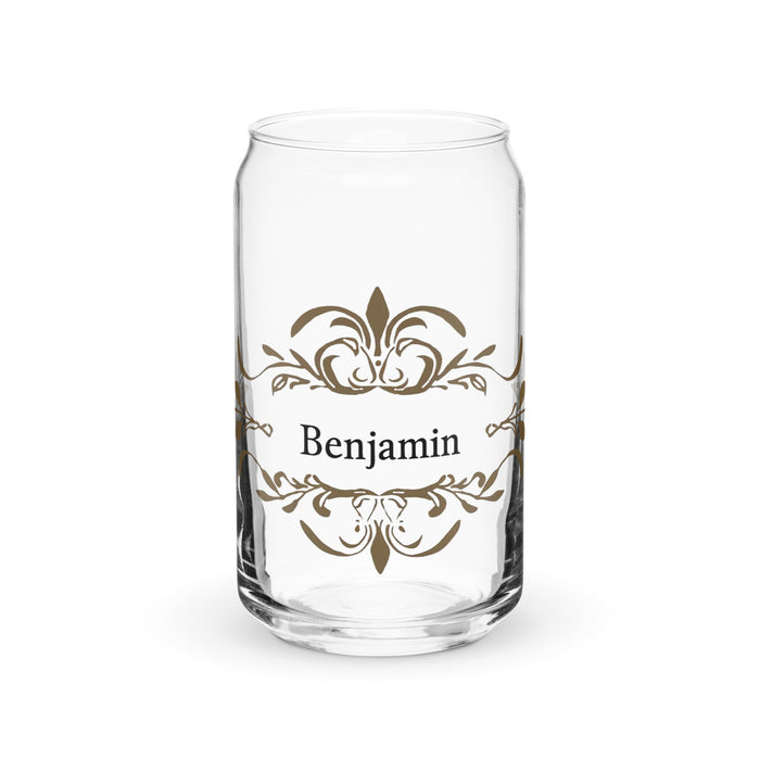 Benjamín Exclusive Name Art Piece Can - Shaped Glass Home Office Work Mexican Spanish Pride Gift Cup One - Of - A - Kind Calligraphy Glass | B12 - Mexicada