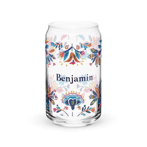 Benjamín Exclusive Name Art Piece Can - Shaped Glass Home Office Work Mexican Spanish Pride Gift Cup One - Of - A - Kind Calligraphy Glass | B15 - Mexicada