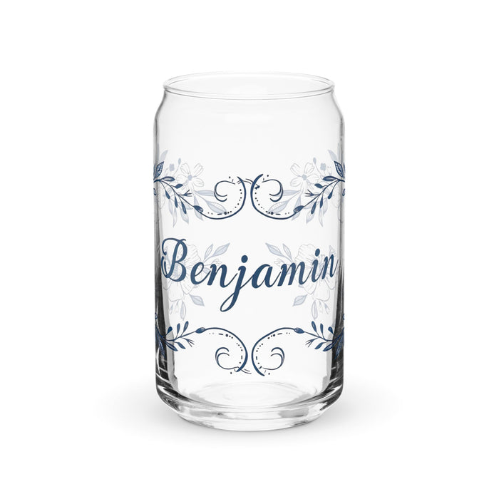 Benjamín Exclusive Name Art Piece Can - Shaped Glass Home Office Work Mexican Spanish Pride Gift Cup One - Of - A - Kind Calligraphy Glass | B18 - Mexicada