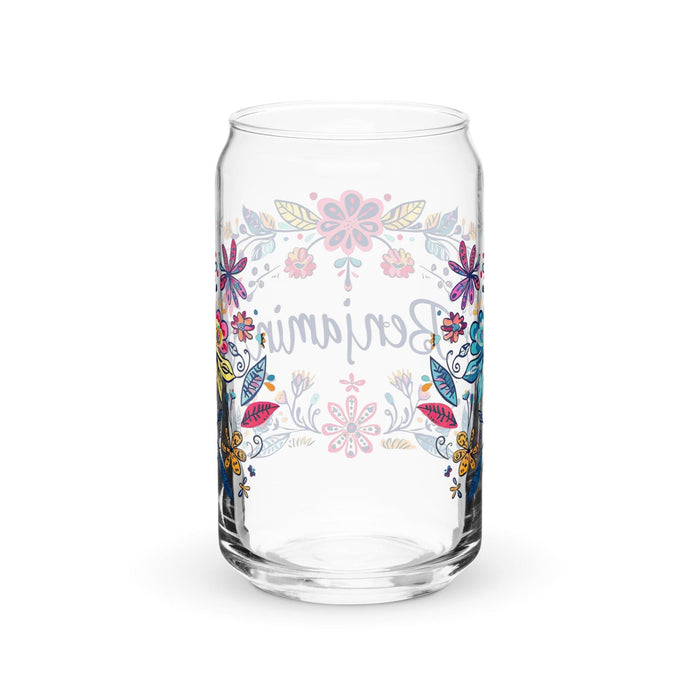 Benjamín Exclusive Name Art Piece Can-Shaped Glass Home Office Work Mexican Spanish Pride Gift Cup One-Of-A-Kind Calligraphy Glass | B19 Mexicada