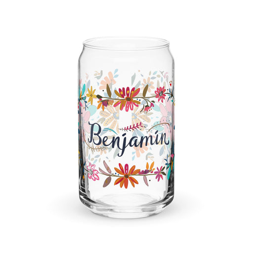 Benjamín Exclusive Name Art Piece Can - Shaped Glass Home Office Work Mexican Spanish Pride Gift Cup One - Of - A - Kind Calligraphy Glass | B20 - Mexicada