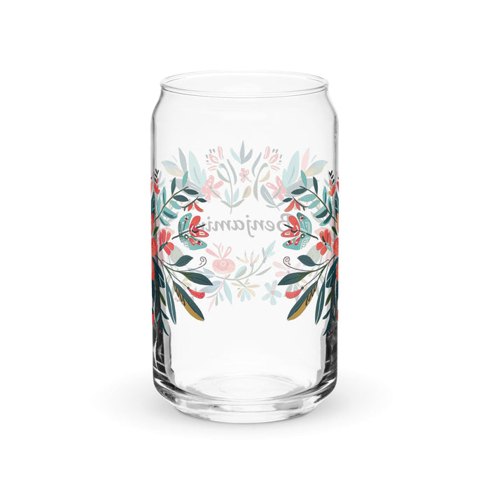 Benjamín Exclusive Name Art Piece Can-Shaped Glass Home Office Work Mexican Spanish Pride Gift Cup One-Of-A-Kind Calligraphy Glass | B23 Mexicada