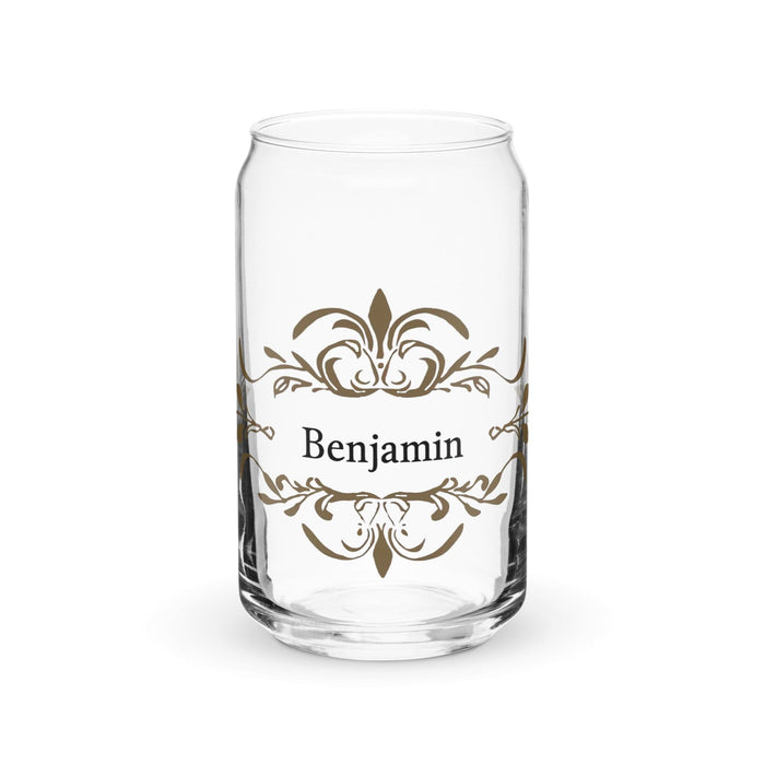 Benjamín Exclusive Name Art Piece Can-Shaped Glass Home Office Work Mexican Spanish Pride Gift Cup One-Of-A-Kind Calligraphy Glass | B52 Mexicada 16 oz