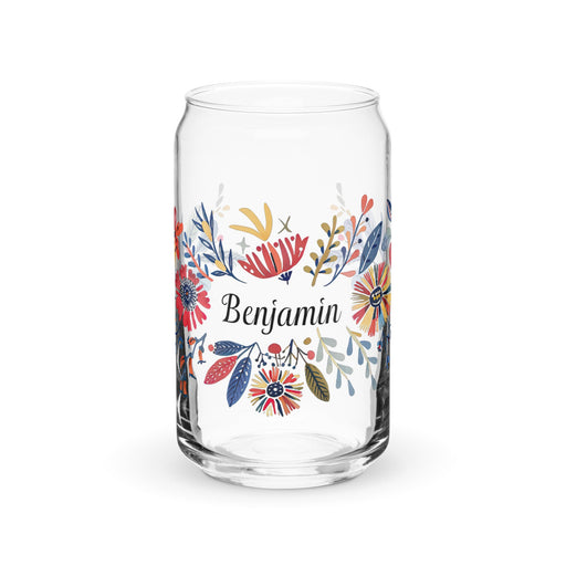 Benjamín Exclusive Name Art Piece Can - Shaped Glass Home Office Work Mexican Spanish Pride Gift Cup One - Of - A - Kind Calligraphy Glass | B8 - Mexicada