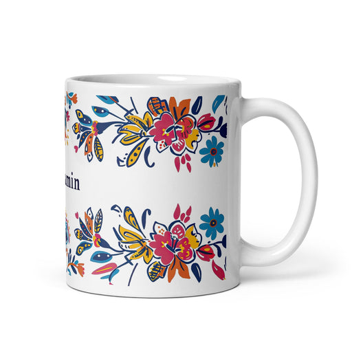 Benjamín Exclusive Name Art Piece Home Office Benjamín Exclusive Name Art Piece Home Office Work Coffee Mug Mexican Spanish Pride Gift Cup One-Of-A-Kind Calligraphy White Glossy Mug | B55 Mexicada 11 oz