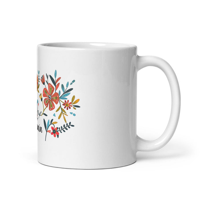 Benjamín Exclusive Name Art Piece Home Office Work Coffee Mug Mexican Spanish Pride Gift Cup One-Of-A-Kind Calligraphy White Glossy Mug | B10 Mexicada 11 oz