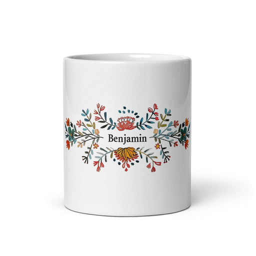 Benjamín Exclusive Name Art Piece Home Office Work Coffee Mug Mexican Spanish Pride Gift Cup One-Of-A-Kind Calligraphy White Glossy Mug | B11 Mexicada