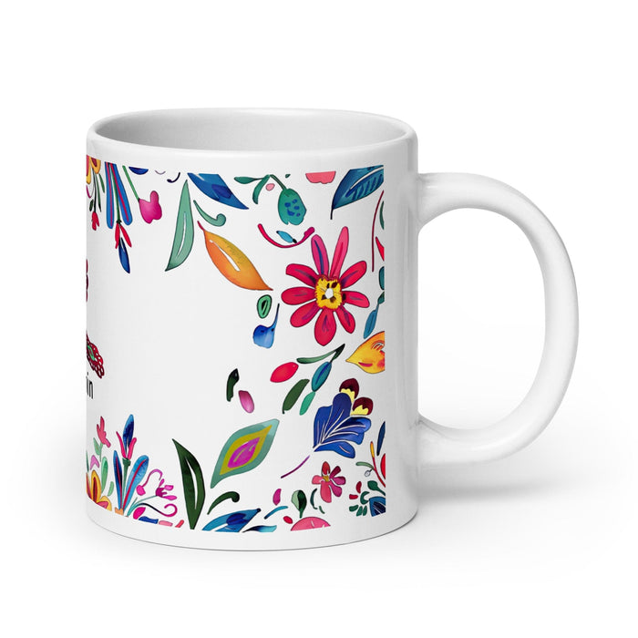 Benjamín Exclusive Name Art Piece Home Office Work Coffee Mug Mexican Spanish Pride Gift Cup One-Of-A-Kind Calligraphy White Glossy Mug | B16 Mexicada 20 oz