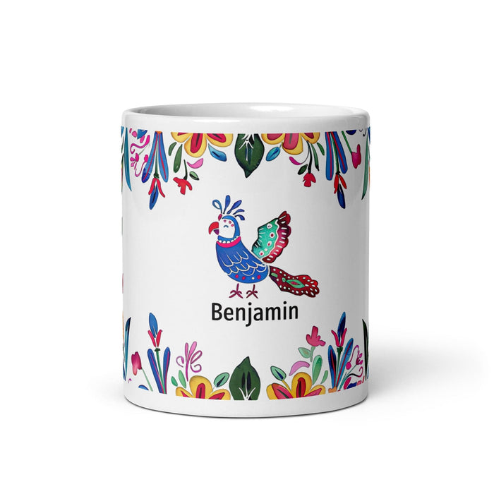 Benjamín Exclusive Name Art Piece Home Office Work Coffee Mug Mexican Spanish Pride Gift Cup One-Of-A-Kind Calligraphy White Glossy Mug | B16 Mexicada