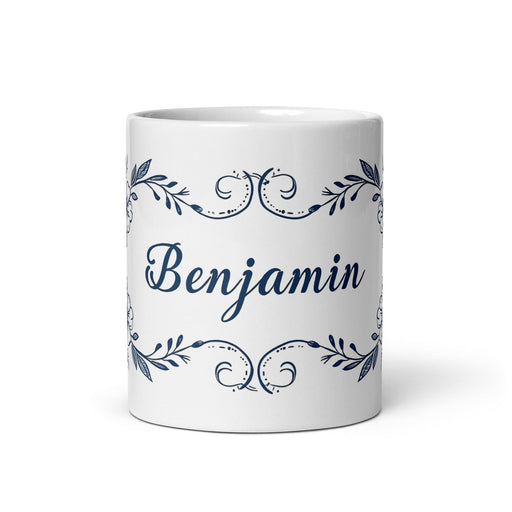 Benjamín Exclusive Name Art Piece Home Office Work Coffee Mug Mexican Spanish Pride Gift Cup One-Of-A-Kind Calligraphy White Glossy Mug | B18 Mexicada