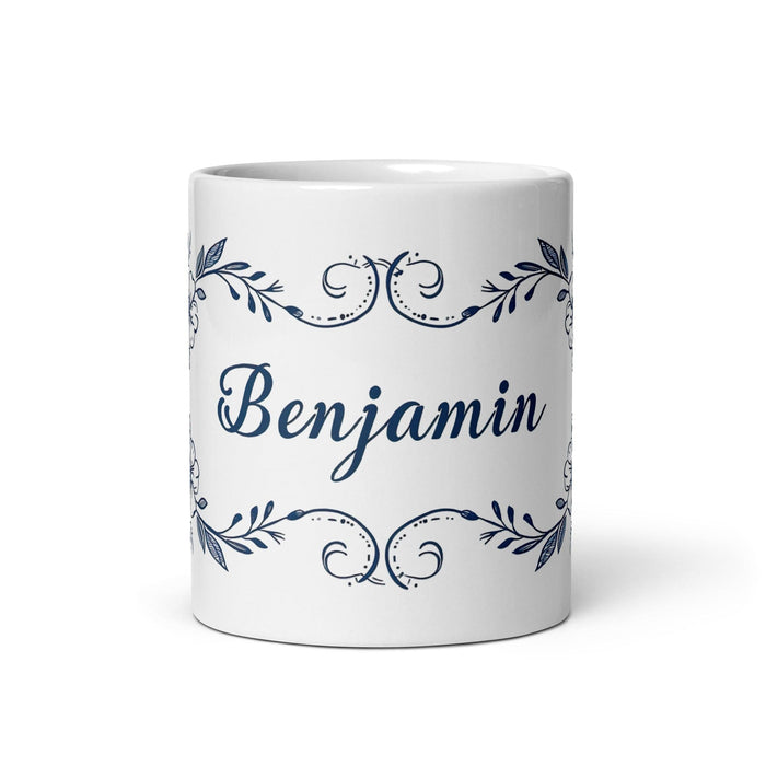 Benjamín Exclusive Name Art Piece Home Office Work Coffee Mug Mexican Spanish Pride Gift Cup One-Of-A-Kind Calligraphy White Glossy Mug | B18 Mexicada