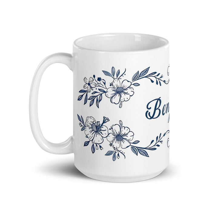 Benjamín Exclusive Name Art Piece Home Office Work Coffee Mug Mexican Spanish Pride Gift Cup One-Of-A-Kind Calligraphy White Glossy Mug | B18 Mexicada