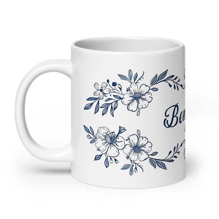 Benjamín Exclusive Name Art Piece Home Office Work Coffee Mug Mexican Spanish Pride Gift Cup One-Of-A-Kind Calligraphy White Glossy Mug | B18 Mexicada