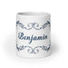 Benjamín Exclusive Name Art Piece Home Office Work Coffee Mug Mexican Spanish Pride Gift Cup One-Of-A-Kind Calligraphy White Glossy Mug | B18 Mexicada