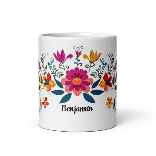 Benjamín Exclusive Name Art Piece Home Office Work Coffee Mug Mexican Spanish Pride Gift Cup One-Of-A-Kind Calligraphy White Glossy Mug | B2 Mexicada