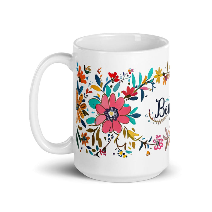 Benjamín Exclusive Name Art Piece Home Office Work Coffee Mug Mexican Spanish Pride Gift Cup One-Of-A-Kind Calligraphy White Glossy Mug | B20 Mexicada