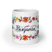 Benjamín Exclusive Name Art Piece Home Office Work Coffee Mug Mexican Spanish Pride Gift Cup One-Of-A-Kind Calligraphy White Glossy Mug | B20 Mexicada