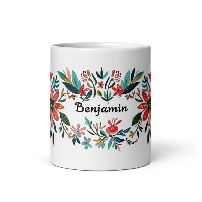 Benjamín Exclusive Name Art Piece Home Office Work Coffee Mug Mexican Spanish Pride Gift Cup One-Of-A-Kind Calligraphy White Glossy Mug | B23 Mexicada