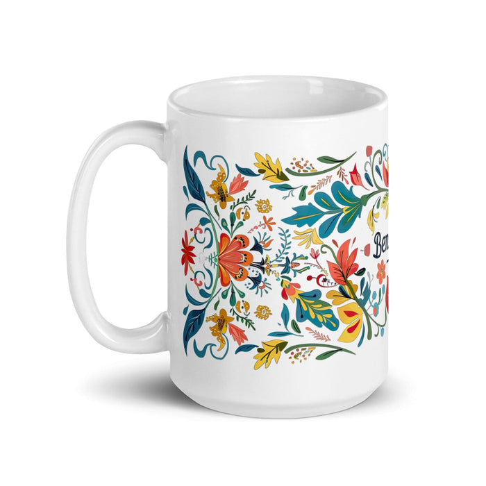 Benjamín Exclusive Name Art Piece Home Office Work Coffee Mug Mexican Spanish Pride Gift Cup One-Of-A-Kind Calligraphy White Glossy Mug | B41 Mexicada