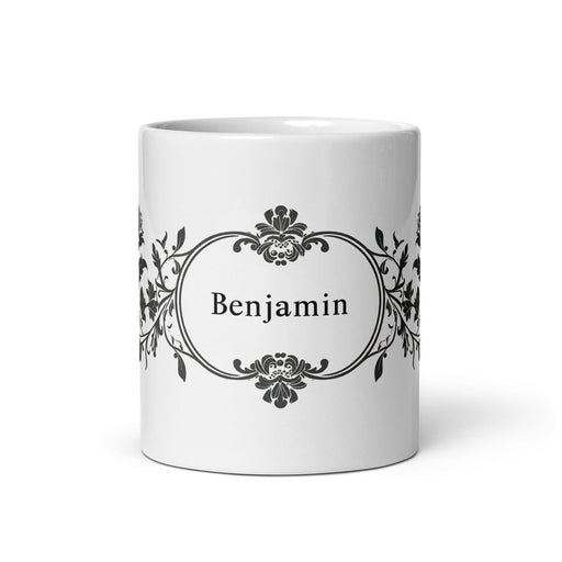 Benjamín Exclusive Name Art Piece Home Office Work Coffee Mug Mexican Spanish Pride Gift Cup One-Of-A-Kind Calligraphy White Glossy Mug | B42 Mexicada