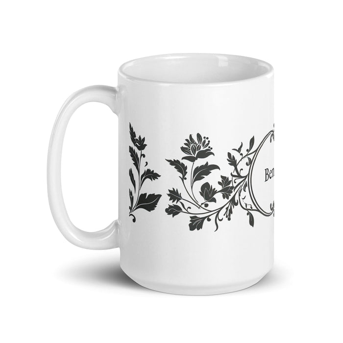 Benjamín Exclusive Name Art Piece Home Office Work Coffee Mug Mexican Spanish Pride Gift Cup One-Of-A-Kind Calligraphy White Glossy Mug | B42 Mexicada