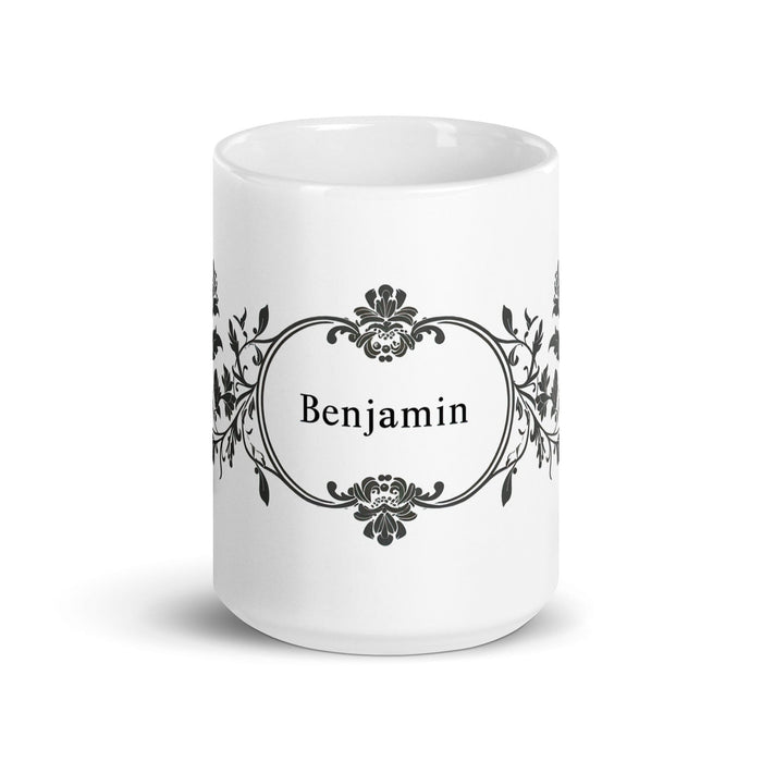 Benjamín Exclusive Name Art Piece Home Office Work Coffee Mug Mexican Spanish Pride Gift Cup One-Of-A-Kind Calligraphy White Glossy Mug | B42 Mexicada