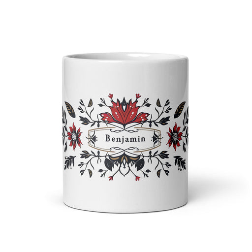 Benjamín Exclusive Name Art Piece Home Office Work Coffee Mug Mexican Spanish Pride Gift Cup One-Of-A-Kind Calligraphy White Glossy Mug | B43 Mexicada