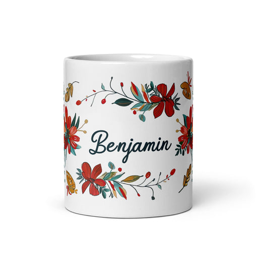 Benjamín Exclusive Name Art Piece Home Office Work Coffee Mug Mexican Spanish Pride Gift Cup One-Of-A-Kind Calligraphy White Glossy Mug | B45 Mexicada